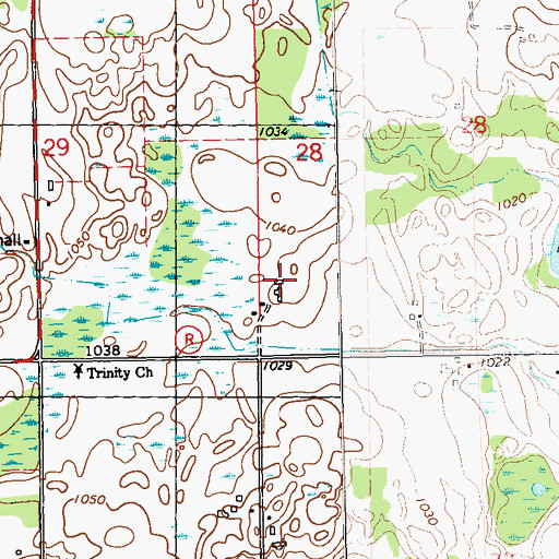 Topographic Map of Spring Creek Dairy, WI