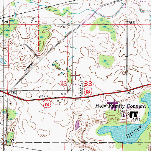 Topographic Map of Ronland Farm, WI