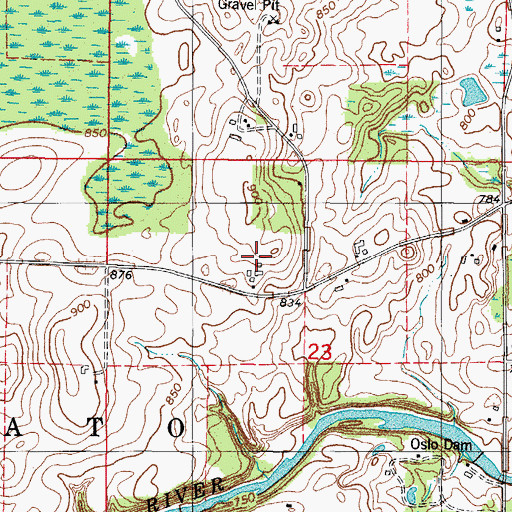 Topographic Map of Hy Point Farm, WI