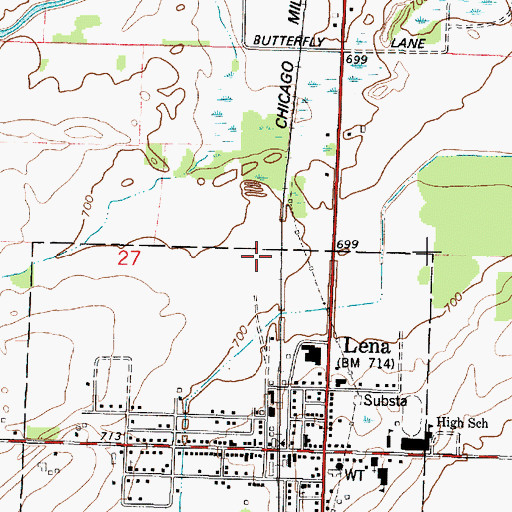 Topographic Map of Lena Wastewater Treatment Facility, WI