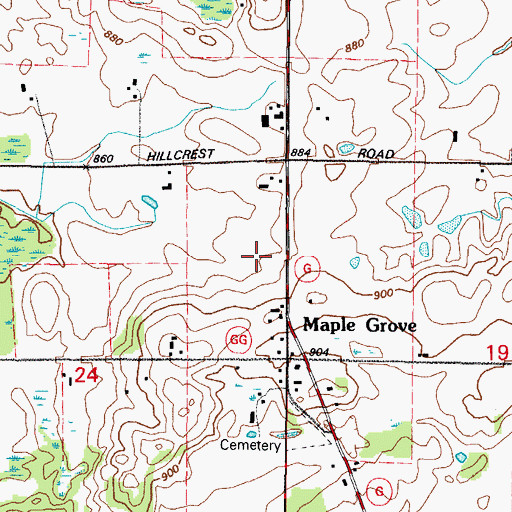 Topographic Map of Sheahan Farms, WI