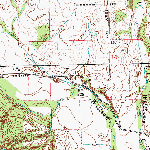 Topographic Map of Brownlee Cemetery, IN
