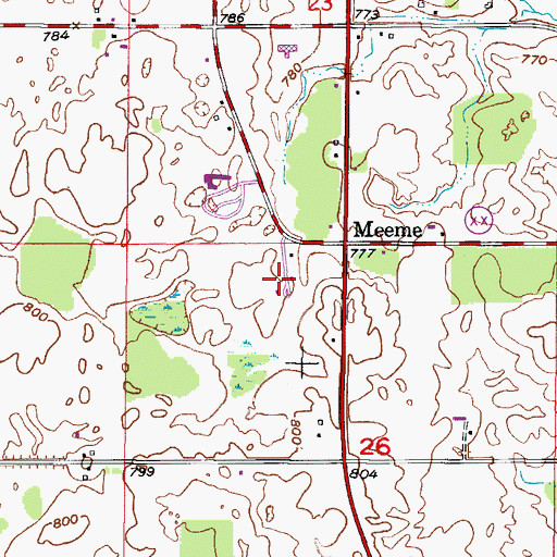 Topographic Map of Circle B Bison Ranch, WI