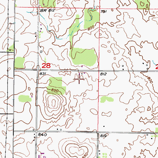 Topographic Map of Hidden Creek Farm, WI