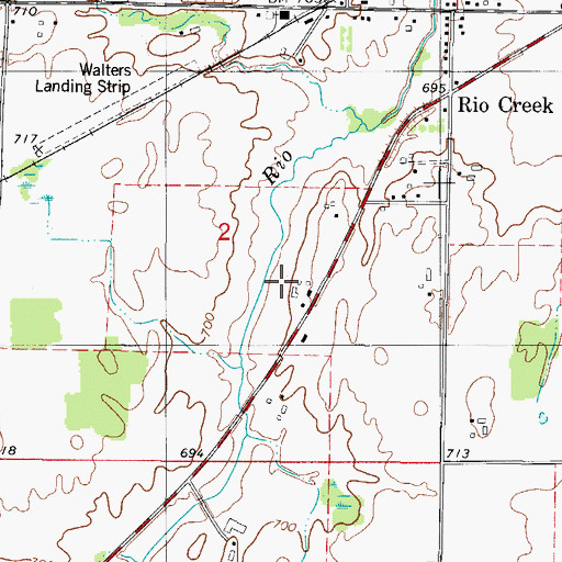 Topographic Map of Harvest Acres, WI