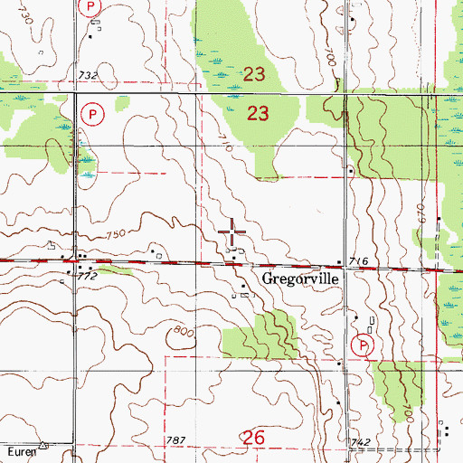 Topographic Map of Thayse Farms, WI