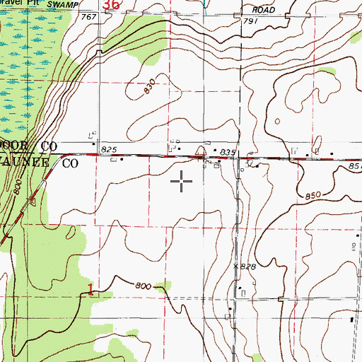 Topographic Map of Degrave Farms, WI