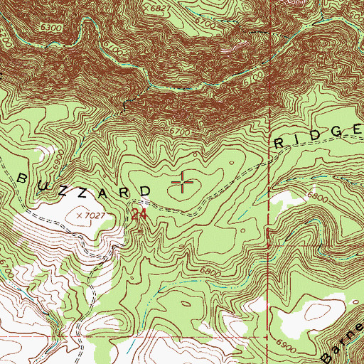 Topographic Map of Buzzard Ridge, AZ
