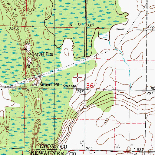 Topographic Map of Bramblewood Farm, WI