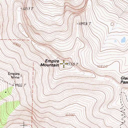 Topographic Map of Empire Mountain, CA