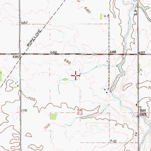 Topographic Map of Foxhill Hog Farm, IN