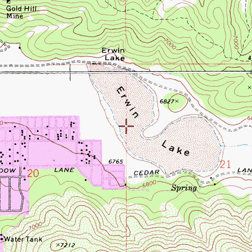 Topographic Map of Erwin Lake, CA