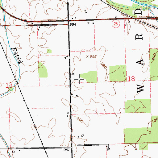 Topographic Map of Deer Ridge Farm, IN