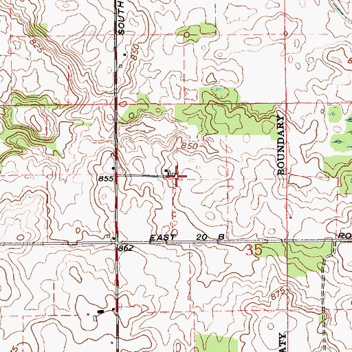 Topographic Map of McGee Farms, IN