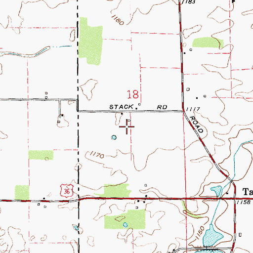 Topographic Map of Greene Farms, OH