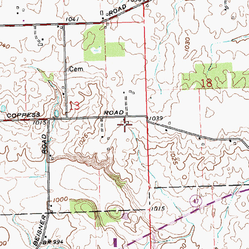 Topographic Map of Mayo Farm, OH
