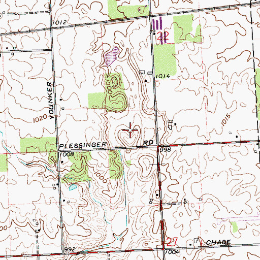 Topographic Map of Plessinger Farms, OH