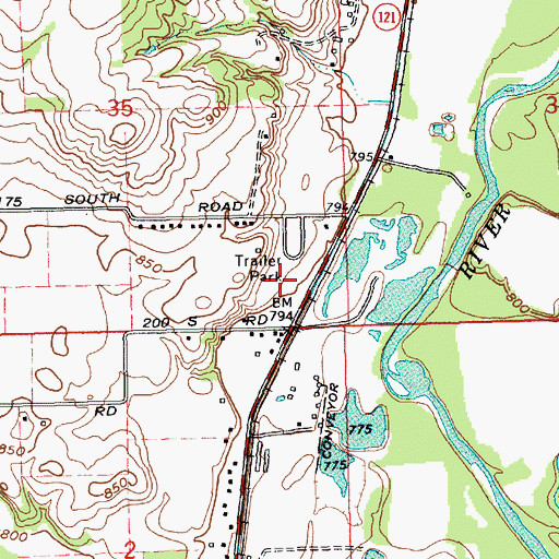 Topographic Map of Fayette County Highway Department, IN