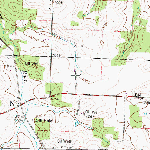 Topographic Map of Horn Farms, OH