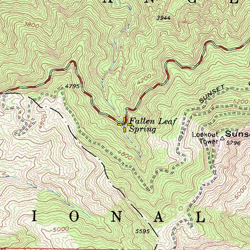 Topographic Map of Fallen Leaf Spring, CA