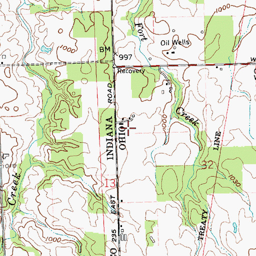 Topographic Map of Hess Farm, OH