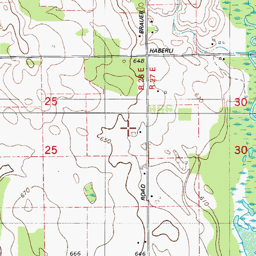 Topographic Map of Peot Farms, WI