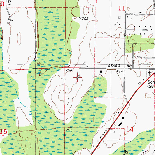 Topographic Map of Kinnard Farm, WI