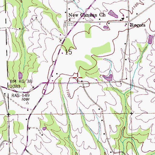 Topographic Map of B and B Farms, AL