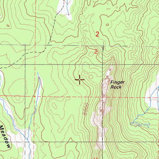 Topographic Map of Finger Rock, CA