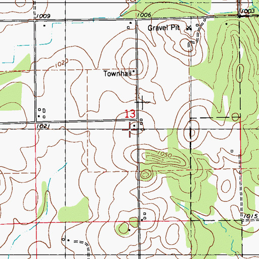 Topographic Map of Centerville Farms, WI