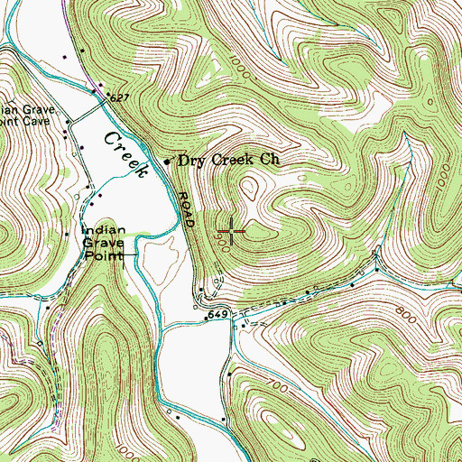 Topographic Map of Boatwright Cemetery, TN
