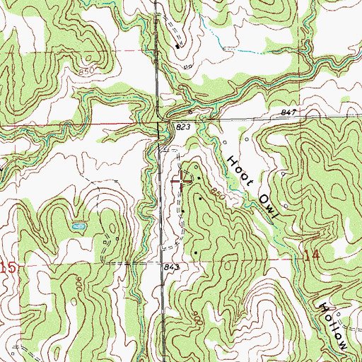 Topographic Map of Johnson Cemetery, OK