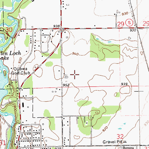 Topographic Map of Triple T Farms, WI