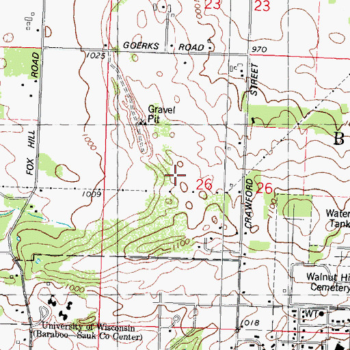 Topographic Map of Brown Pit Number 1, WI