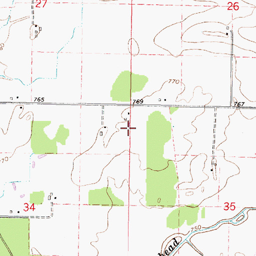 Topographic Map of Peterson Farms, WI