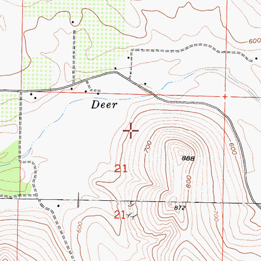 Topographic Map of Deer Creek Mine, CA