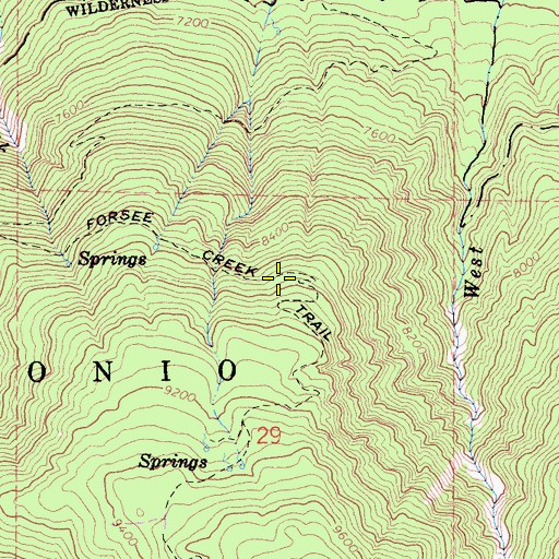 Topographic Map of Forsee Creek Trail, CA
