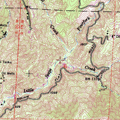 Topographic Map of Fourfork Creek, CA