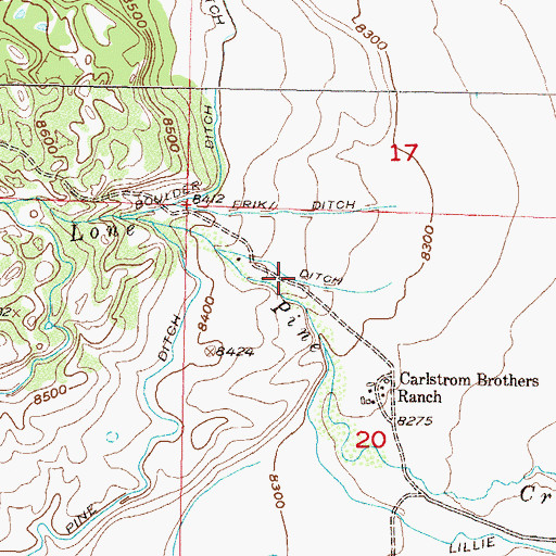 Topographic Map of Erika Ditch, CO