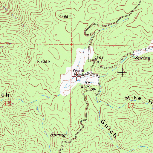 Topographic Map of French Ranch, CA