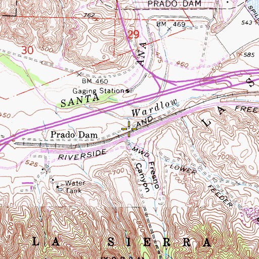 Topographic Map of Fresno Canyon, CA