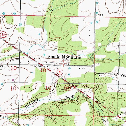 Topographic Map of Spade Mountain Cemetery, OK
