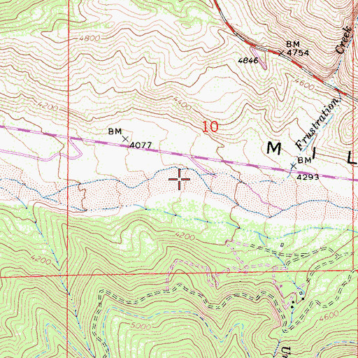 Topographic Map of Frustration Creek, CA