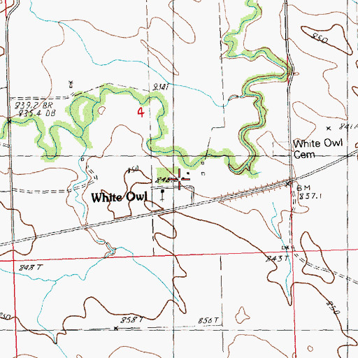 Topographic Map of White Owl Post Office, SD