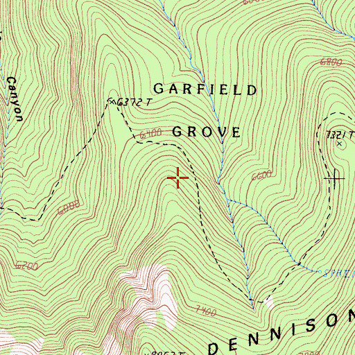 Topographic Map of Garfield Grove, CA