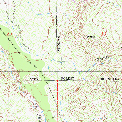 Topographic Map of Garnet Queen Creek, CA