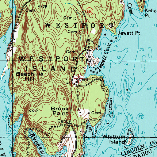 Topographic Map of Harriman Mitchell Stacy Cemetery, ME