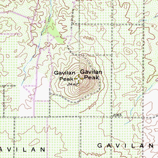 Topographic Map of Gavilan Peak, CA