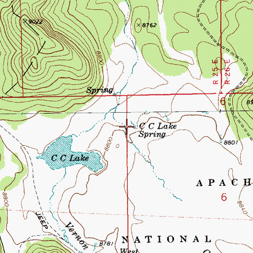Topographic Map of CC Lake Spring, AZ