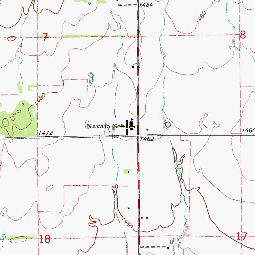 Topographic Map of Navajo High School, OK